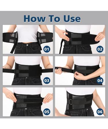 Professional Lower Back Brace - Pain Relief Support Belt for Men & Women | Breathable Lumbar Support with 7 Stays & Adjustable Straps (Medium Black - Buy Online on GoSupps.com