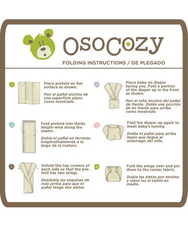 OsoCozy Organic Cotton Prefold Cloth Diapers - Small Size 1 (6pk) | Super-Soft, Absorbent, Durable | Unbleached Natural Color | Fits 7-15 Lbs - Buy Online on GoSupps.com
