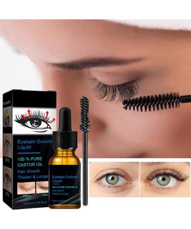 Castor Oil For Hair Growth Eyelashes Cold Pressed Pure Castor Oil For Eyelashes Eyebrow Hair Growth Nails And Skin With Eyebrow Brushes 10Ml - Buy Online on GoSupps.com