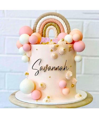 JeVenis 16 PCS Boho Cake Topper Boho Rainbow Cake Decorations Boho Cake Topper Girls Birthday Baby Shower Cake Topper Pink1 - Buy Online on GoSupps.com