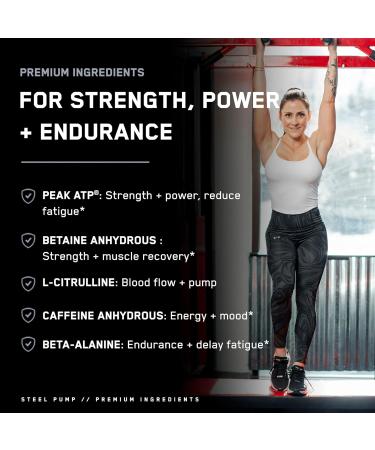 SteelFit Steel Pump - Advanced Pre Workout Powder & Nitric Oxide Supplement | Black Cherry Slushie | 30 Servings for Muscle Building & Recovery | Peak ATP Ashwagandha & Electrolytes - Buy Online on GoSupps.com