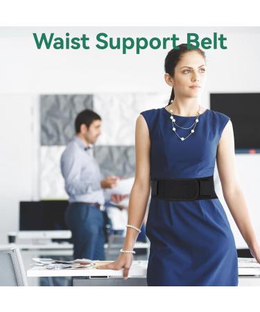Back Bandage Support Belt - Heated Tourmaline Magnetic Therapy for Pain Relief | Lumbar Waist Protection Belt (Black) - Buy Online on GoSupps.com