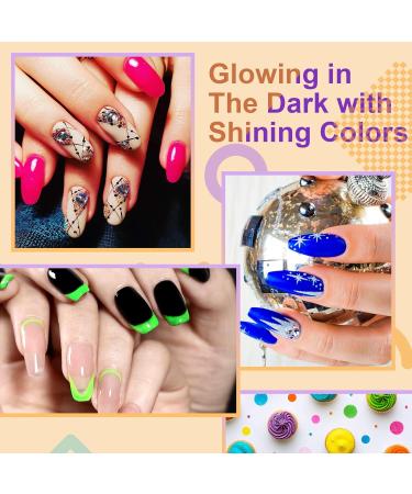 23pcs Glow in the Dark Gel Nail Polish Set with Base, Glossy & Matte Top Coat - Neon Mint, Red, White, Black DIY Gel Kit - Christmas Gift - Buy Online on GoSupps.com