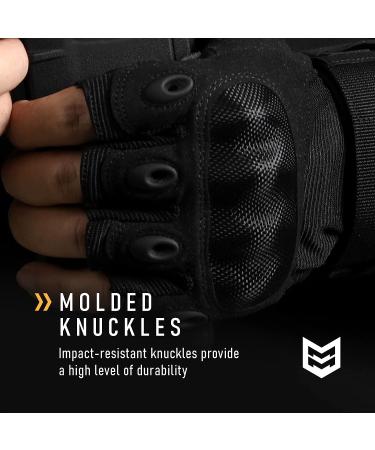 Mission Made Hellfox Tactical Fingerless Gloves for Men - Medium, Pitch Black - Buy Online on GoSupps.com