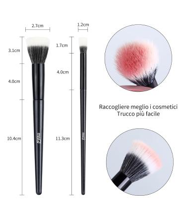 MSQ 2PC Stippling Foundation Brush Set - Precision Face & Eye Brushes for Liquid & Creamy Foundations - Rounded Synthetic Fibers - Buy Online on GoSupps.com