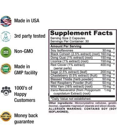 Women's Hormone Regulation Supplement - Menopause & Estrogen Support - Natural Ingredients for Balance - Non-GMO Pills by Amate Life - Buy Online on GoSupps.com