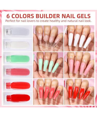 Morovan 5 in 1 Builder Gel Nail Kit with 48W LED Lamp - Professional Nail Repair & Extension Set with 6 Colors - Nail Decoration - Buy Online on GoSupps.com