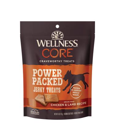 Wellness CORE Pure Rewards Natural Grain Free Jerky Bites Dog Treats, Chicken & Lamb Recipe, 4-Ounce Bag Chicken 4 oz