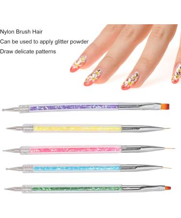 Nail Art Brush Compact Portable Nylon Hair Double Headed Nail Dotting Pen Professional for Women Girls for Nail Artist for Nail Salon for Home - Buy Online on GoSupps.com