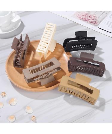 Deviegath 12 pcs Rectangle Hair Claw Clips Set for Thick Hair - Large and Small Non-slip Hair Accessories for Women - Buy Online on GoSupps.com