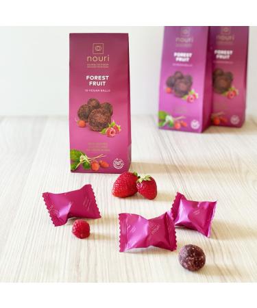 nouri Forest Fruit balls Vegan Gluten Free No Added Sugar (8 packs of 10 balls each) 800 gms - Buy Online on GoSupps.com