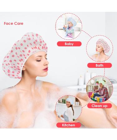 Lusofie 12-Piece Waterproof Shower Caps for Women - Reusable Elastic Shower Hoods for Long Hair - Spa & Salon Essential (Blue Green Pink) - Buy Online on GoSupps.com