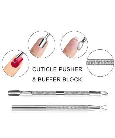 Siquk Gel Nail Polish Remover Kit - 20 Nail Clips, 2 Nail Files, 2 Cuticle Pushers, 600 Cotton Pads, Nail Brush, Grinding Block, Toe Separator - Pink - Buy Online on GoSupps.com