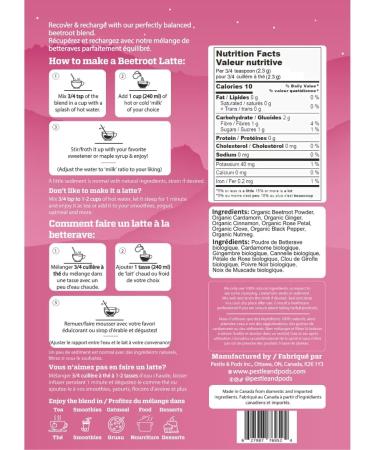 Pestle & Pods Beetroot Superfood Latte Blend - Organic Beetroot & Black pepper for absorption - Unsweetened | Fit Beet | No Added Sugar | Vegan & Energizing - 70g | 25 Servings | Pre Workout Beverage for Stamina | Performance Boost & Natural Energy - Buy Online on GoSupps.com