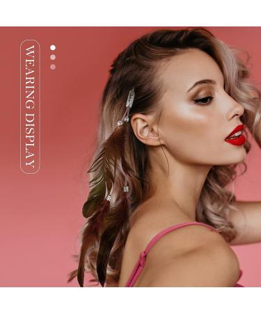 Icyang Halloween Women Feather Hair Clips - Handmade Boho Hippie Hair Extensions (6 Pieces) - DIY Hair Accessories for Christmas Decoration - Buy Online on GoSupps.com