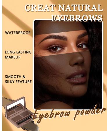 Eyebrow Powder Kit-2 Colors Soft Eye Brow Tinted Powder Palette Waterproof & Long Lasting Natural Gray Brown Brow Professional Eyebrow Contour Makeup Set for Women with Mirror Brow Tool-2# 02# - Buy Online on GoSupps.com