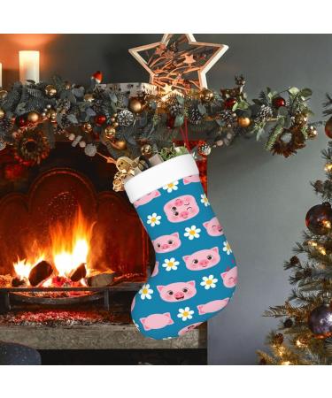Floral Pattern Velvet Christmas Socks - Cute Pig Design for New Year | One Size International Shipping - Buy Online on GoSupps.com