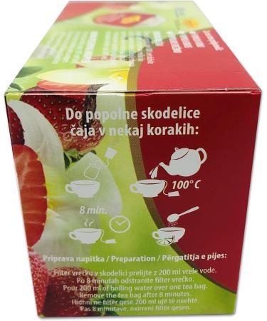  UPSY Alpine Fruit Tea Best herbal tea with the harmonious taste of strawberry 4 packs of 20 tea bags (80 tea bags) (strawberry herbal tea 80 tea bags) - Buy Online on GoSupps.com