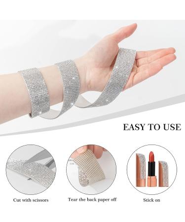3 Rolls 9 Yards Self Adhesive Crystal Rhinestone Diamond Ribbon - Bling Sticker Wrap Roll DIY Crafts Arts - Silver Rhinestone Strips Tape for Car Phone Decoration - Buy Online on GoSupps.com