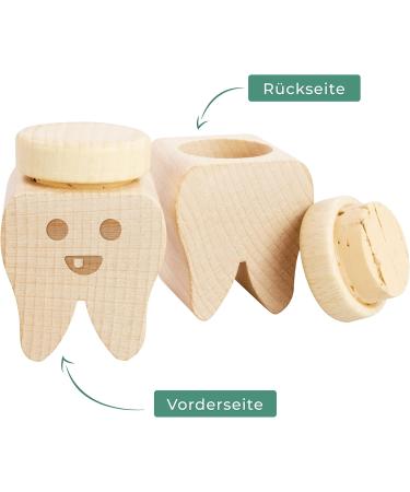 LAUBLUST Wooden Milk Tooth Box with Lid | Engraved Tooth Design & Smiley | Perfect Childhood Keepsake & Gift for Kids - Buy Online on GoSupps.com