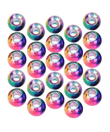 Zer one Tungsten Beads Colorful 25pcs 2.0-4.6mm Slotted Fly Tying Tungsten Bead 2.4MM