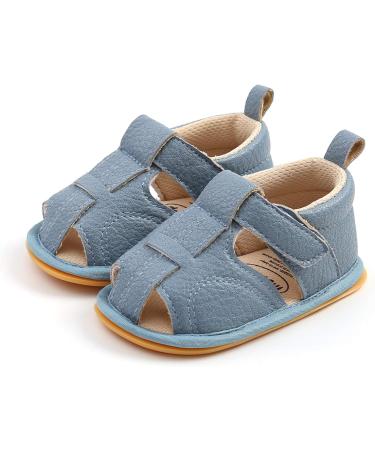 RVROVIC Baby Sandals | Soft Sole Summer Crib Shoes for Infants | Toddler Prewalkers 12-18 Months | Denim Blue - Buy Online on GoSupps.com