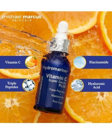 Michael Marcus Hydromarine Vitamin C Face Serum - Anti-Aging Dark Spot Reduction & Skin Brightening with Hyaluronic Acid & Peptides - 30ml - Buy Online on GoSupps.com