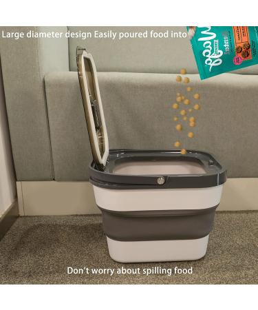 Kesoin Pet Food Storage Container - Airtight Foldable Bin with Scoop - 13L Capacity (Grey) - Buy Online on GoSupps.com