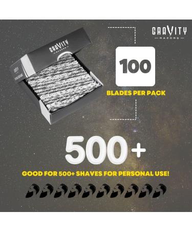 GRAVITY RAZORS Premium Swedish Steel Single Edge Razor Blades (100 Count) - For Safety and Straight Edge Razors - Buy Online on GoSupps.com