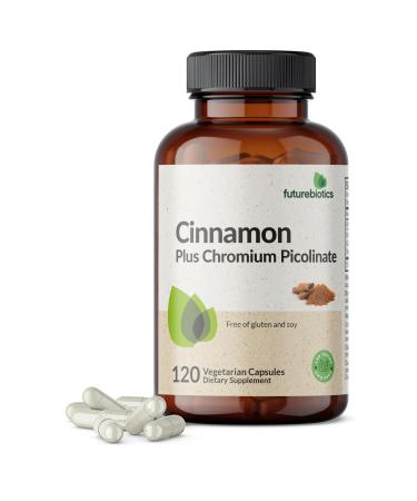 Futurebiotics Cinnamon Plus Chromium Picolinate Supplement High Potency Chromium Non-GMO 120 Vegetarian Capsules 120 Count (Pack of 1)