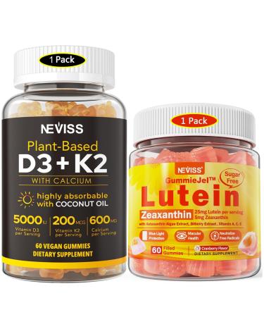 NEVISS Sugar Free Lutein Gummies 60 Counts + Vitamin D3 Gummies 60 Counts