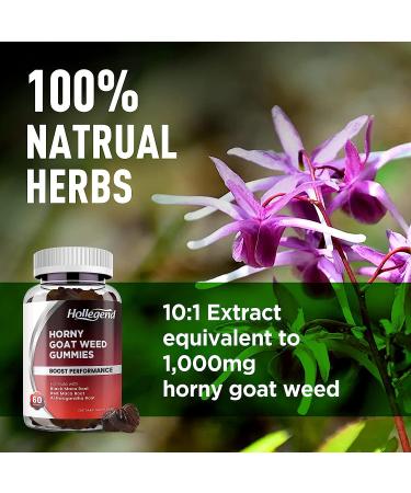 Horny Goat Weed Gummies 1000mg with Maca & Ashwagandha - Natural Energy Boost for Men & Women - Vegan - 120 Chewables - Buy Online on GoSupps.com