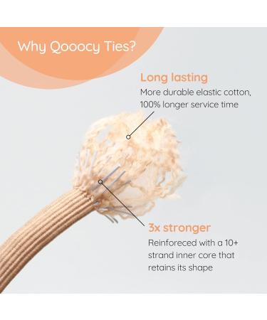Qooocy Extra Long Hair Tie - 12 Count Black Elastic Ponytail Holders for Thick, Curly Hair | Metal-Free Hair Bands for Long Lasting Braids - Women/Men Hair Accessories - Buy Online on GoSupps.com