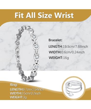 Jeracol Titanium Steel Magnetic Bracelets and Rings for Women - Adjustable Size & Gift Box, Mother's Day Special - Buy Online on GoSupps.com