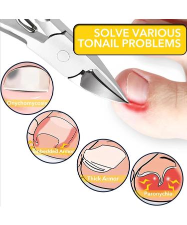 Thick Toenail Clipper Ingrown Toenail Trimmer Curved Strong Nail Cutter for Ingrown Toenail Treatment - Buy Online on GoSupps.com