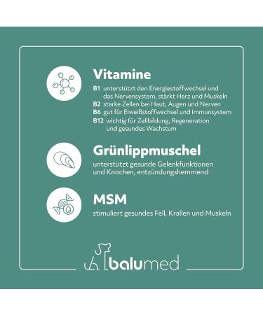 Balumed Skin + Fur for Dogs - 150 Tablets for Dermatosis & Hair Loss | Enhanced with Brewers Yeast MSM & Vitamins - Buy Online on GoSupps.com
