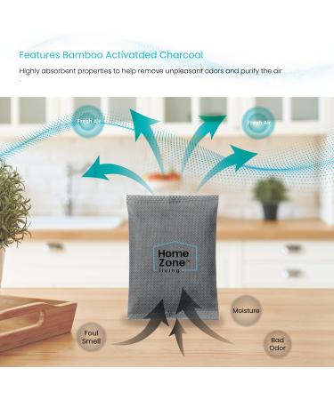 Home Zone Living CleanAura Deodorizing Bamboo Activated Carbon Filter Bags - 4 Pack | Eco-Friendly Odor Eliminator for Home & Travel - Buy Online on GoSupps.com