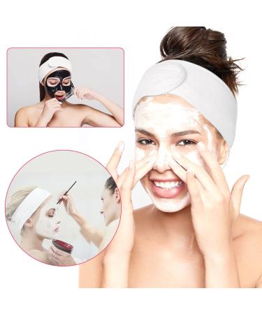 3-Part Adjustable Makeup Headband for Spa & Beauty | Terry Yoga Headband with Self-Adhesive Loop & Hair Ties - Perfect for Facials & Skincare - Buy Online on GoSupps.com