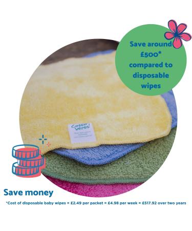 Rainbow Cotton Baby Wipes - 25 Eco-Friendly 15x15 cm Heavy Fabric Wipes for Gentle Care - Buy Online on GoSupps.com