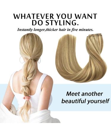 GOO GOO Human Hair Extensions 12 Inch Light Blonde Highlighted Golden P16/22 - Buy Online on GoSupps.com
