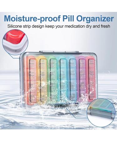 Buy Daviky Weekly Pill Organizer - 4 Times a Day Moisture-Proof 7-Day Pill Case Travel-Friendly with 28 Compartments for Vitamins & Meds - Buy Online on GoSupps.com