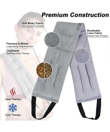 SuzziPad Microwave Heating Pad for Neck, Shoulders, Back, Knee & Ankle Pain Relief - Moist Heat Pack with Handle for Sore Muscles & Joints - Grey - Buy Online on GoSupps.com