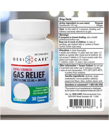 GeriCare Stool Softener Docusate Sodium 100 mg & Chewable Extra Strength Gas Relief Simethicone 125 mg Gentle Constipation Relief and Fast Gas Bloating & Pressure Relief Bundle Digestive Health - Buy Online on GoSupps.com