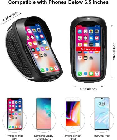 ROCKBROS Waterproof Bike Phone Mount Bag | Handlebar Holder Case for iPhone | Sensitive Touch Screen | Black, Size 1 - Buy Online on GoSupps.com