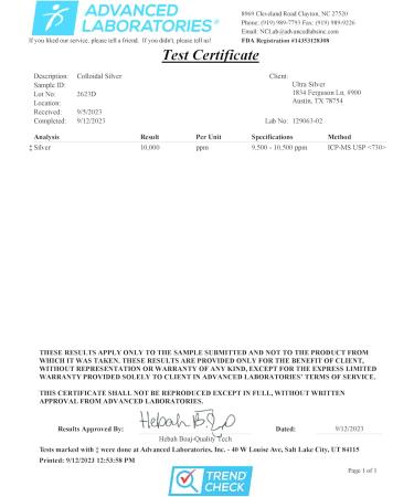 Ultra Silver Colloidal Silver 10 000 PPM - 4 Oz Mineral Supplement | True Colloidal Silver with Dropper - International Shipping Available - Buy Online on GoSupps.com