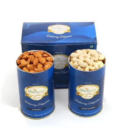 Jaiccha Ghasitaram Cashew and Almond Cans |Gift for Diwali Gifts Holi Rakhi Valentine Christmas Birthday Anniversary Her Him|