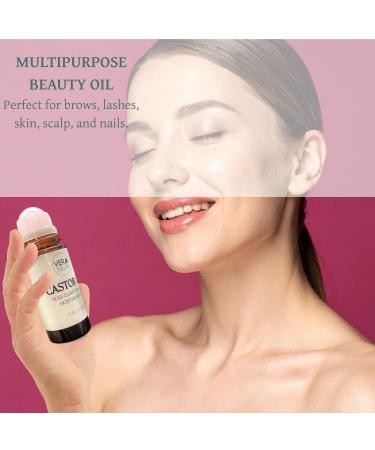 VeraNua Castor Oil with Rose Quartz Roller Made with Organic Castor Oil 100% Pure Cold-Pressed & Hexane-Free | Ideal For Hair Lashes Brows Skin (50ml) - Buy Online on GoSupps.com