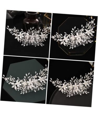 Ipetboom Alloy Pearl Hair Comb Rhinestone Barrettes Hair Accessory for Women Pearl Hair Pin Tiara Bridal Headdress Hair Accessories White European and American Bride Iron Wire - Buy Online on GoSupps.com