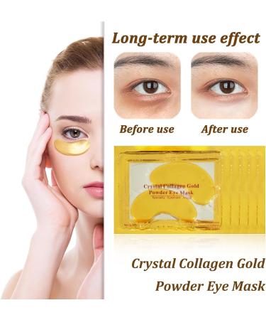 20 Pairs Under Eye Treatment Masks 24K Gold Collagen Eye Gel Pads Moisturizing Under Eye Patches Golden Eye Mask for Dark Circles Anti Wrinkle Puffy Eyes Hydrating - Buy Online on GoSupps.com