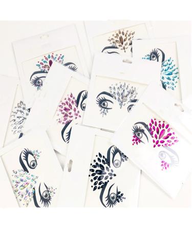 Eyebrow Drill Masquerade Ball Face Decoration Acrylic Diamond Christmas Face Patch Diamond Halloween Makeup Coffee color